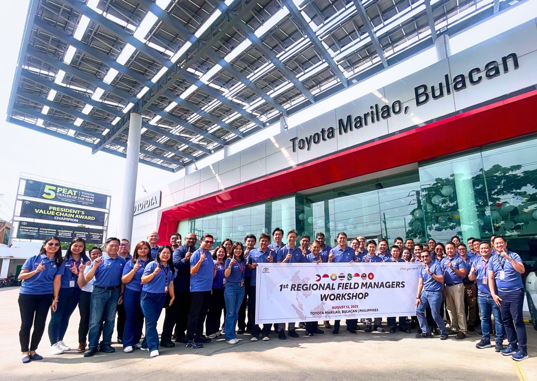 Toyota Marilao proudly welcomed colleagues from across the region— Japan, Thailand, Vietnam, Malaysia, Singapore, Pakistan, Myanmar, —as we served as the Genba dealer in the Philippines for the very first Regional Field Manager’s Workshop. The event was spearheaded by Toyota Motor Asia (TMA) and Toyota Motor Philippines (TMP), with the goal of exchanging best practices and strengthening collaboration in the region. Guided by the principle of Kaizen, it widens our opportunity to continuously improve and provide our employees and customers with even better service, experiences, and care.