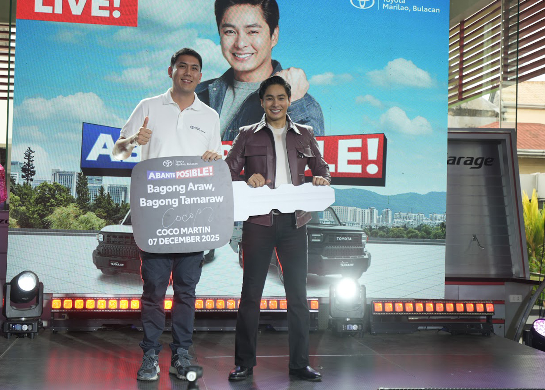 Marilao, Bulacan — A historic and unforgettable event took place at Toyota Marilao as it became the first Toyota dealership in Luzon to be visited by Coco Martin, official endorser of the Next Generation Toyota Tamaraw, as part of a special roadshow.